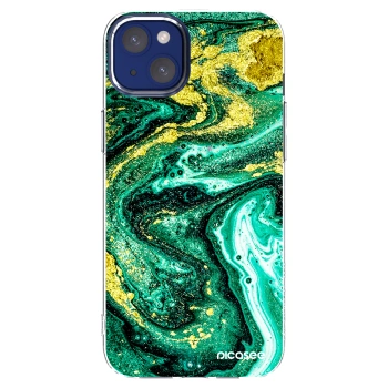 Picasee Apple iPhone 14 Plus Hülle - Transparentes Silikon - Green Gold