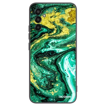 Picasee Samsung Galaxy M13 M135F Hülle - Schwarzes Silikon - Green Gold