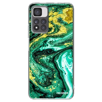 Picasee Xiaomi Redmi Note 11 Pro+ 5G Hülle - Transparentes Silikon - Green Gold