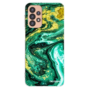 Picasee Samsung Galaxy A23 A236B 5G Hülle - Transparentes Silikon - Green Gold