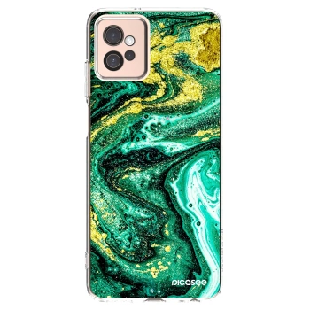 Picasee Motorola Moto G32 Hülle - Transparentes Silikon - Green Gold
