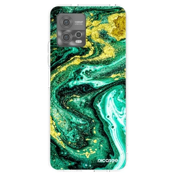Picasee Motorola Moto G72 Hülle - Transparentes Silikon - Green Gold