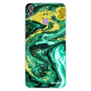 Picasee Honor 8X Hülle - Transparentes Silikon - Green Gold