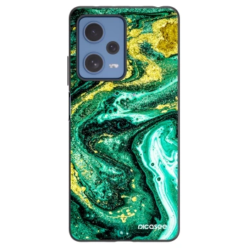 Picasee Xiaomi Redmi Note 12 Pro 5G Hülle - Schwarzes Silikon - Green Gold
