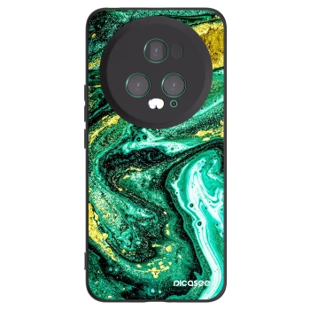 Picasee Honor Magic5 Pro Hülle - Schwarzes Silikon - Green Gold