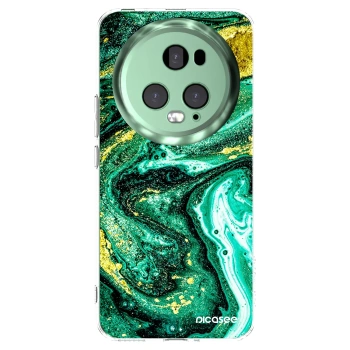 Picasee Honor Magic5 Pro Hülle - Transparentes Silikon - Green Gold