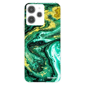 Picasee Xiaomi Redmi 12 4G Hülle - Transparentes Silikon - Green Gold
