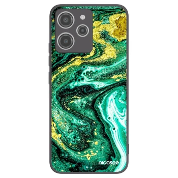 Picasee Xiaomi Redmi 12 4G Hülle - Schwarzes Silikon - Green Gold