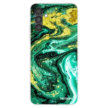 Picasee Samsung Galaxy A04s A047F Hülle - Transparentes Silikon - Green Gold