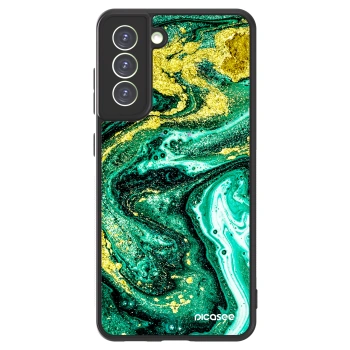 Picasee ULTIMATE CASE PowerShare für Samsung Galaxy S21 FE 5G - Green Gold