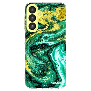 Picasee Samsung Galaxy A25 A256B 5G Hülle - Transparentes Silikon - Green Gold