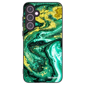 Picasee Samsung Galaxy A35 5G A356B Hülle - Schwarzes Silikon - Green Gold