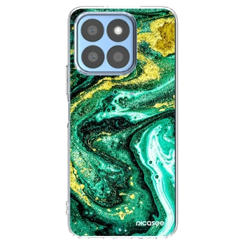 Picasee Honor X8b Hülle - Transparentes Silikon - Green Gold