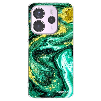 Picasee Xiaomi Redmi Note 14 4G Hülle - Transparentes Silikon - Green Gold