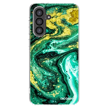 Picasee Samsung Galaxy A36 5G Hülle - Transparentes Silikon - Green Gold