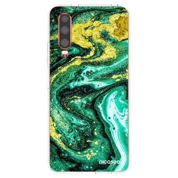 Picasee Huawei P30 Hülle - Transparentes Silikon - Green Gold