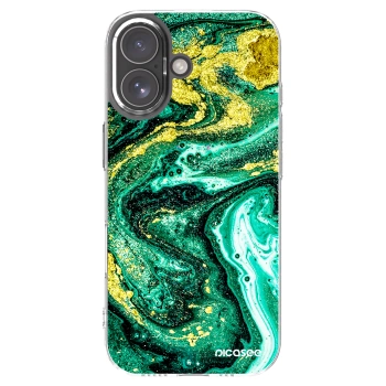Picasee Apple iPhone 17 Hülle - Transparentes Silikon - Green Gold