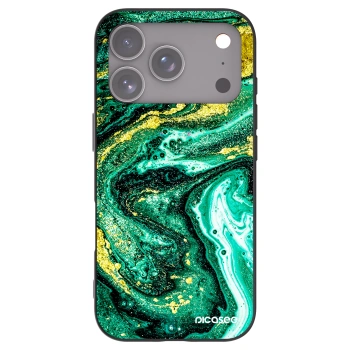 Picasee Apple iPhone 17 Pro Hülle - Schwarzes Silikon - Green Gold