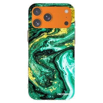 Picasee Apple iPhone 17 Pro Max Hülle - Transparentes Silikon - Green Gold