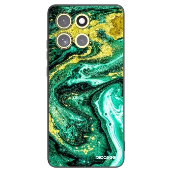 Picasee Motorola Moto G86 5G Hülle - Schwarzes Silikon - Green Gold