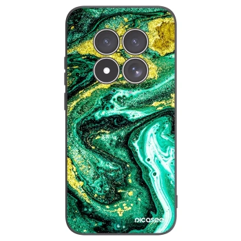 Picasee Xiaomi Redmi Note 15 Pro 4G Hülle - Schwarzes Silikon - Green Gold