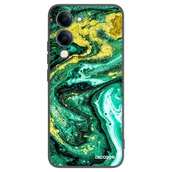 Picasee Vivo Y29s 5G Hülle - Schwarzes Silikon - Green Gold