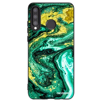 Picasee Huawei P30 Lite Hülle - Schwarzes Silikon - Green Gold