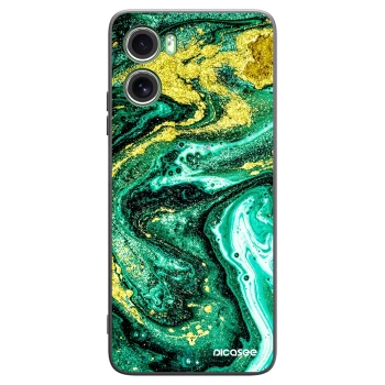 Picasee Motorola Moto G06 Hülle - Schwarzes Silikon - Green Gold