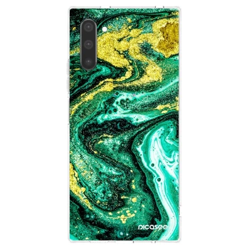 Picasee Samsung Galaxy Note 10 N970F Hülle - Transparentes Silikon - Green Gold