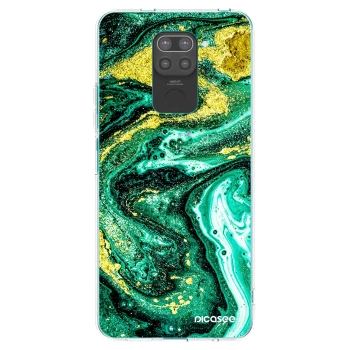Picasee Xiaomi Redmi Note 9 Hülle - Schwarzes Silikon - Green Gold