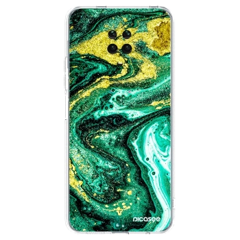 Picasee Xiaomi Redmi Note 9S Hülle - Transparentes Silikon - Green Gold