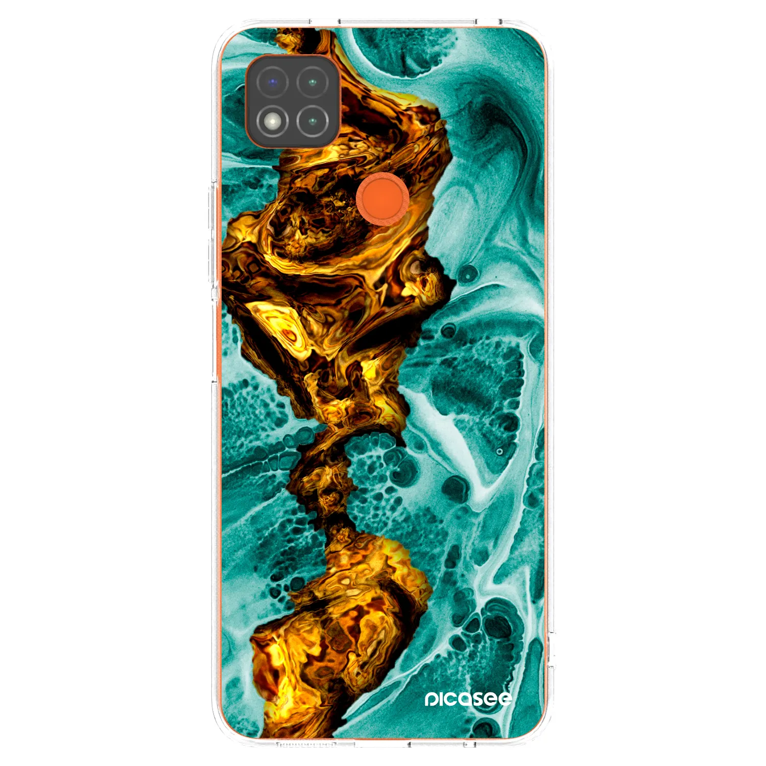 Picasee Xiaomi Redmi 9C Hülle - Transparentes Silikon - Goldsky