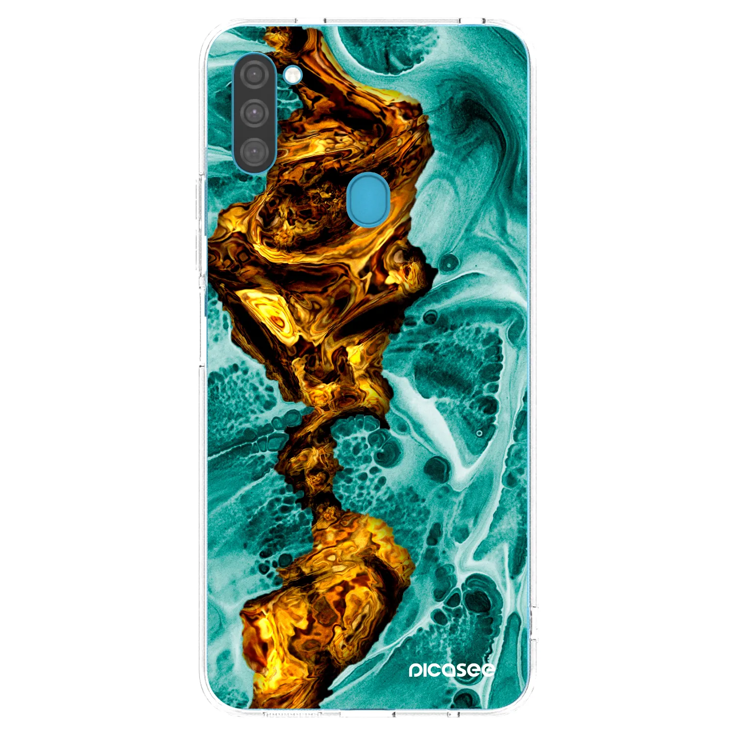 Picasee Samsung Galaxy M11 Hülle - Transparentes Silikon - Goldsky