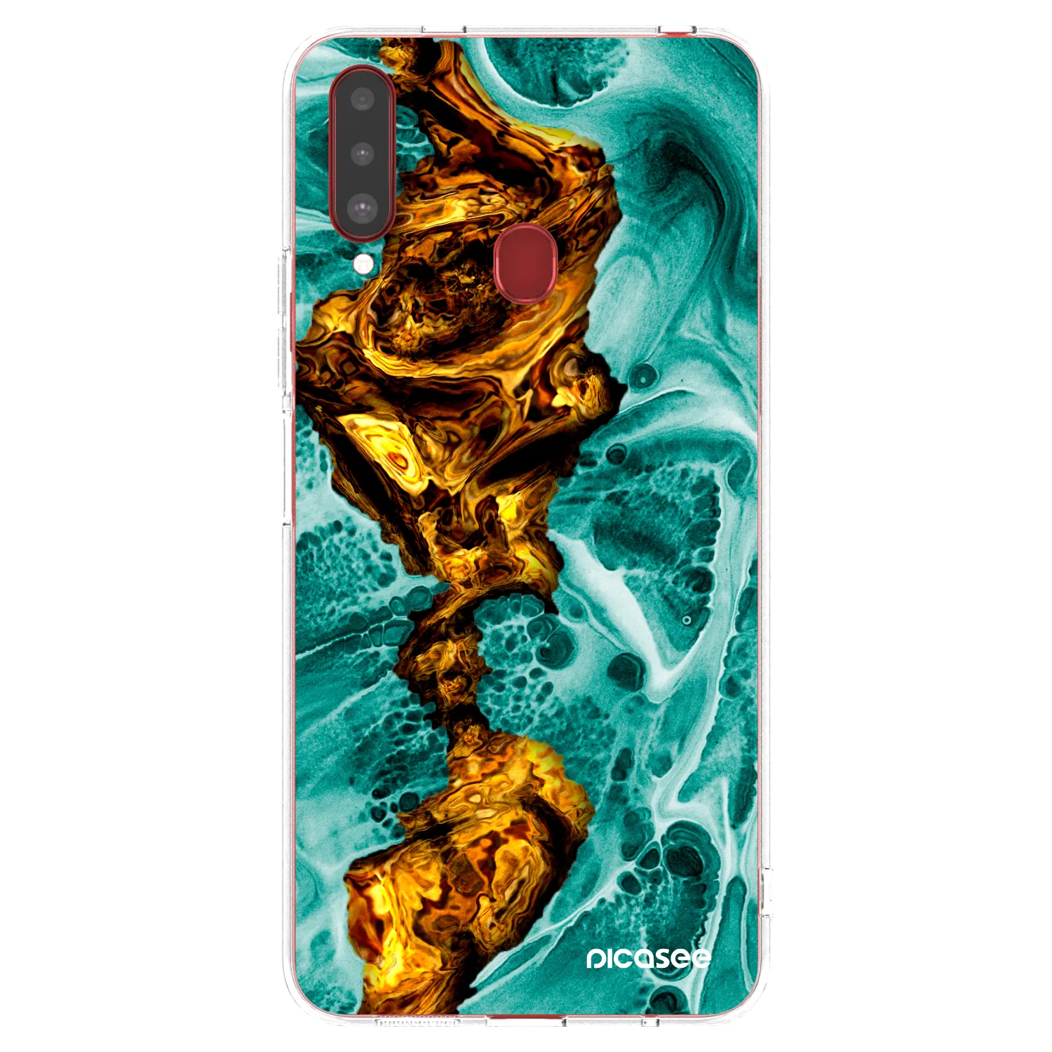 Picasee Samsung Galaxy A20s Hülle - Transparentes Silikon - Goldsky