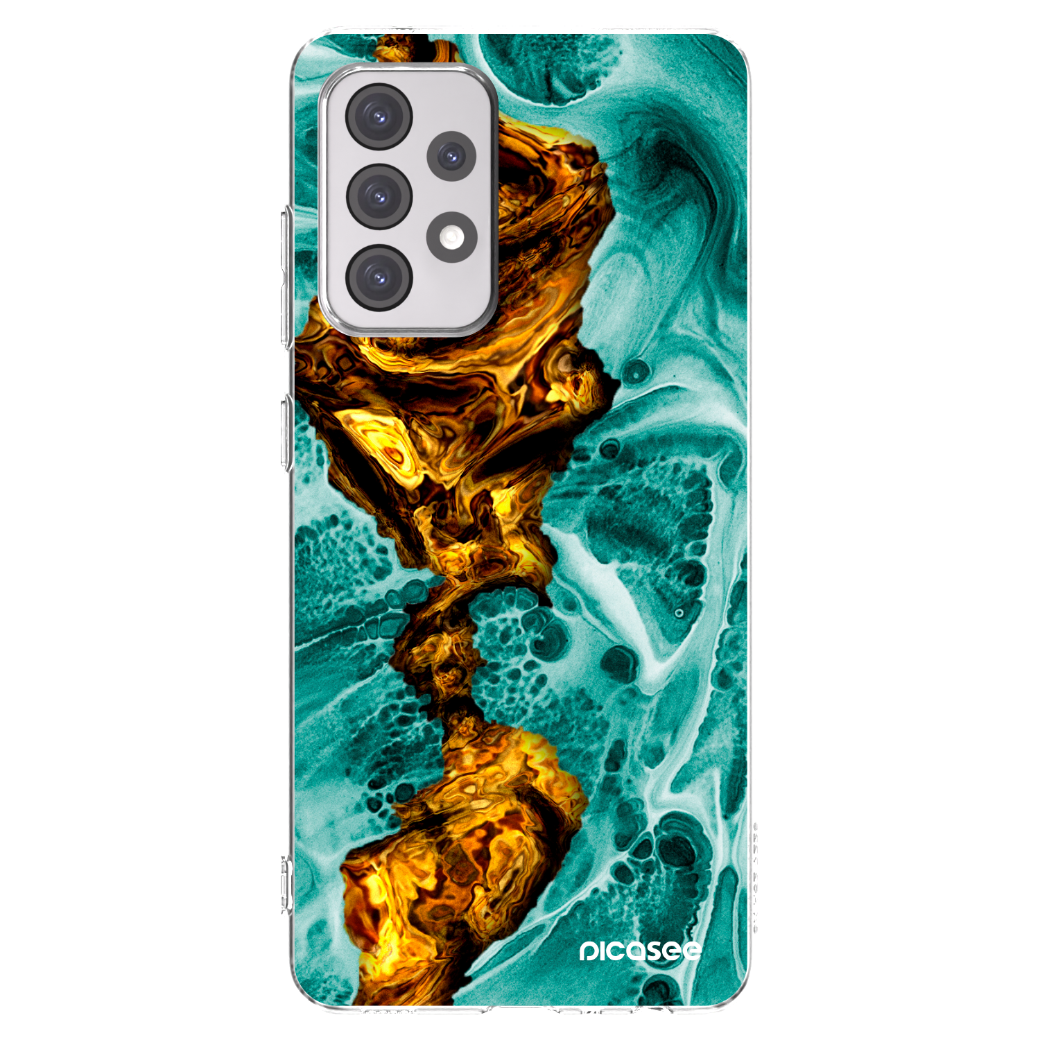 Picasee Samsung Galaxy A52 5G A525F Hülle - Transparentes Silikon - Goldsky