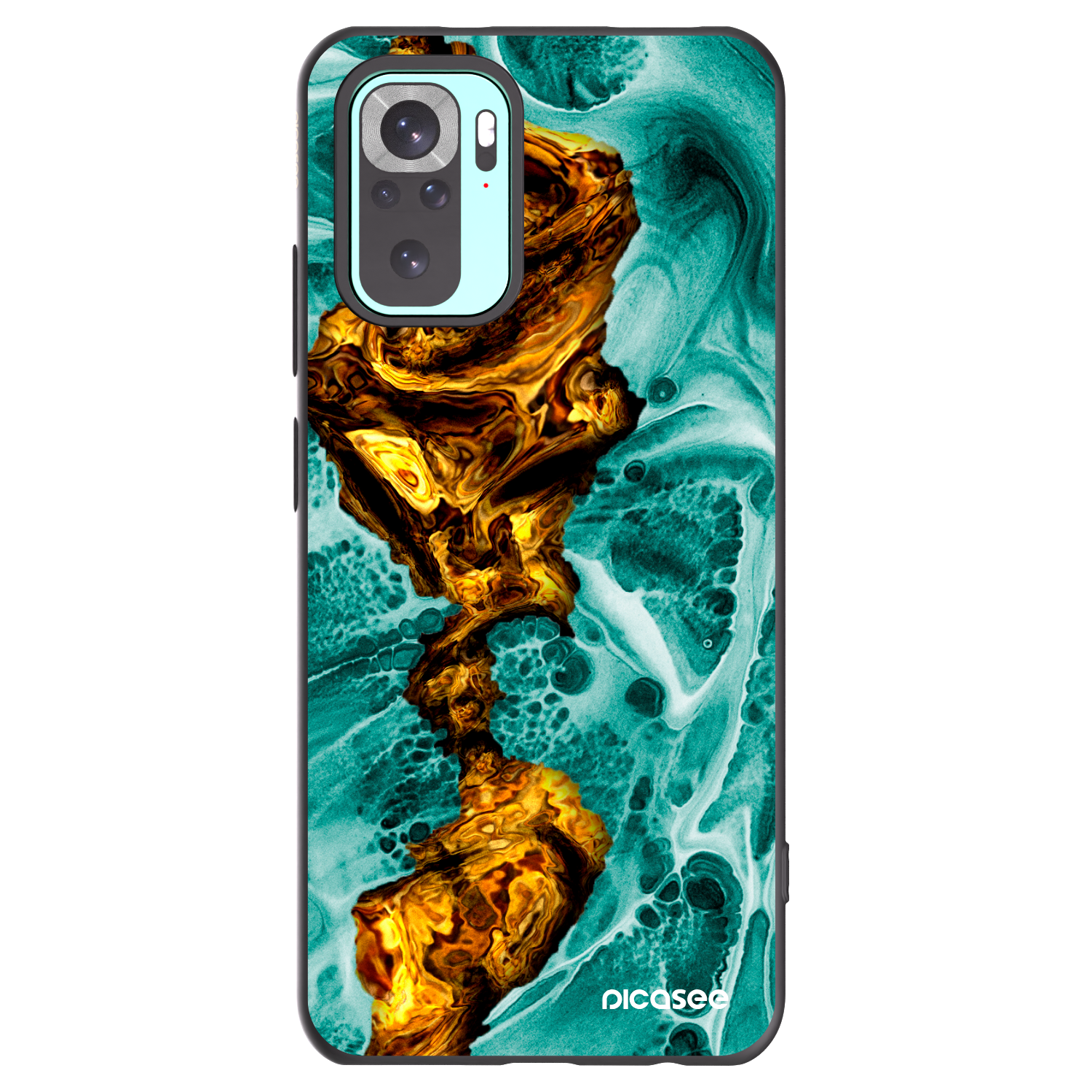 Picasee Xiaomi Redmi Note 10 Pro Hülle - Schwarzes Silikon - Goldsky
