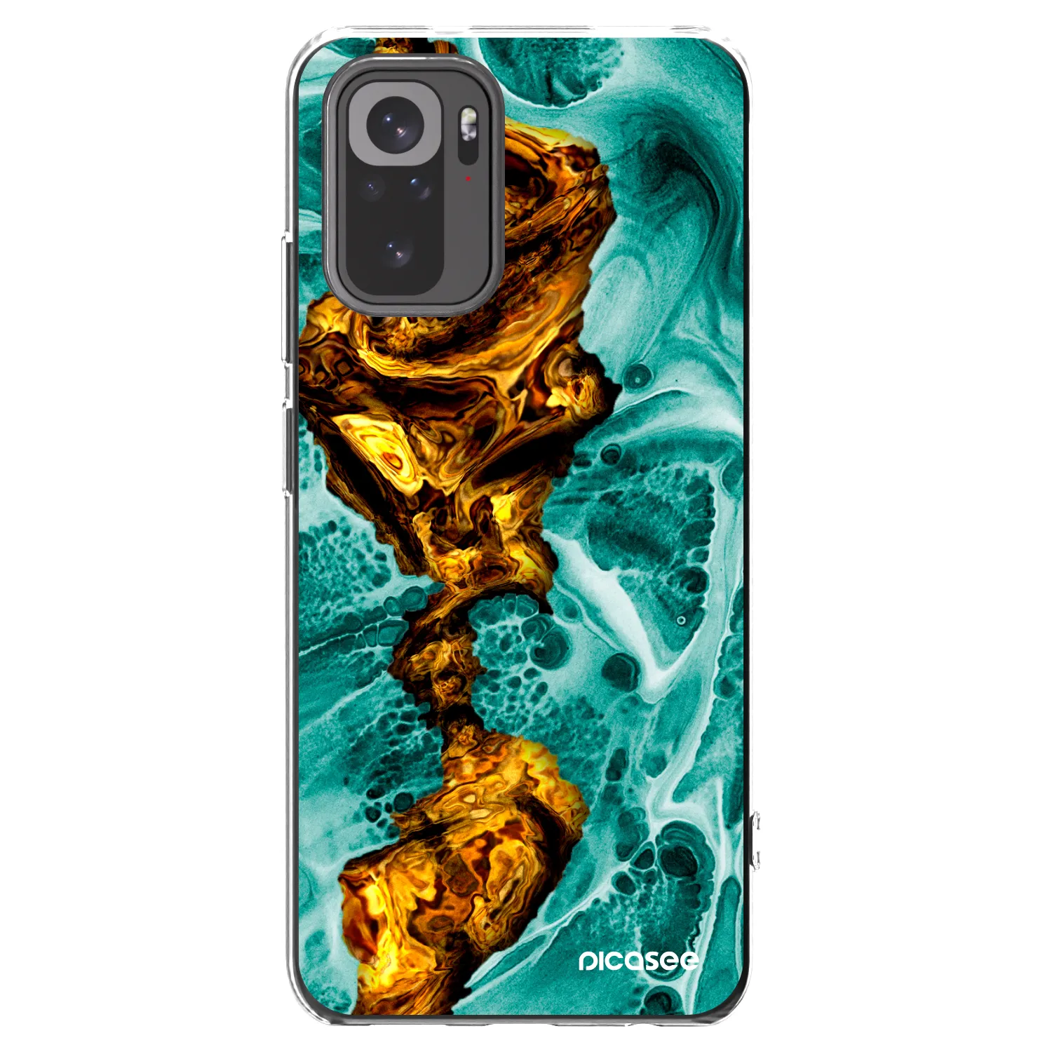 Picasee Xiaomi Redmi Note 10S Hülle - Transparentes Silikon - Goldsky