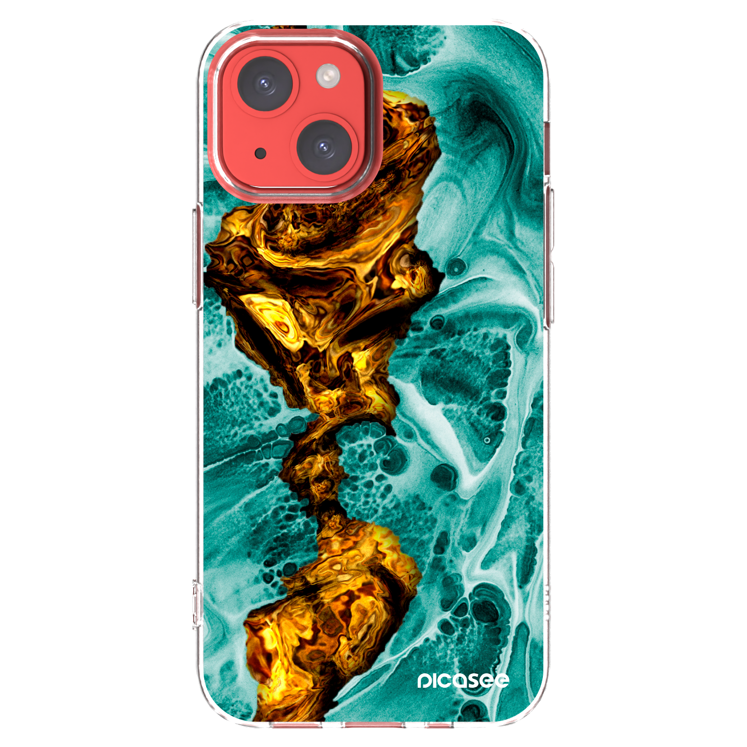 Picasee Apple iPhone 13 mini Hülle - Transparentes Silikon - Goldsky