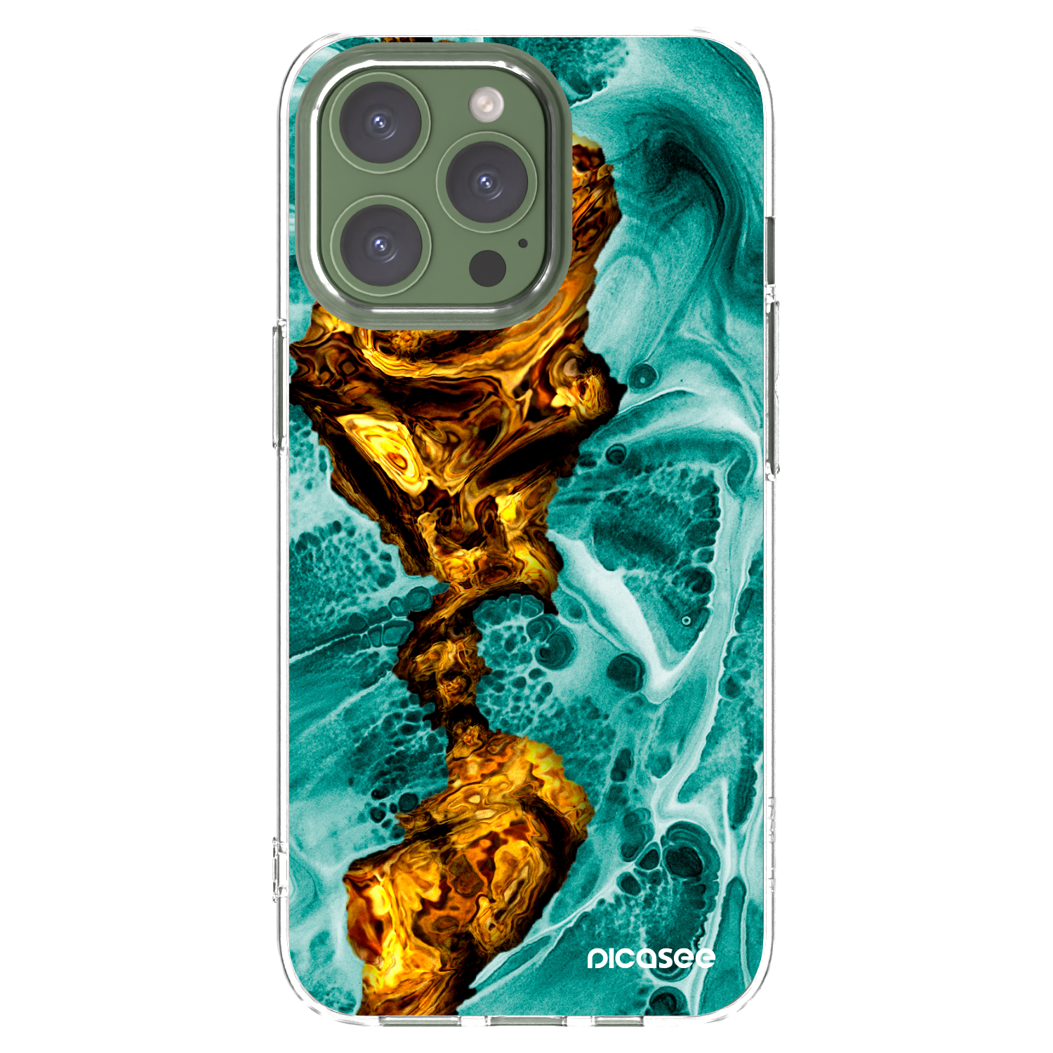 Picasee Apple iPhone 13 Pro Hülle - Transparentes Silikon - Goldsky