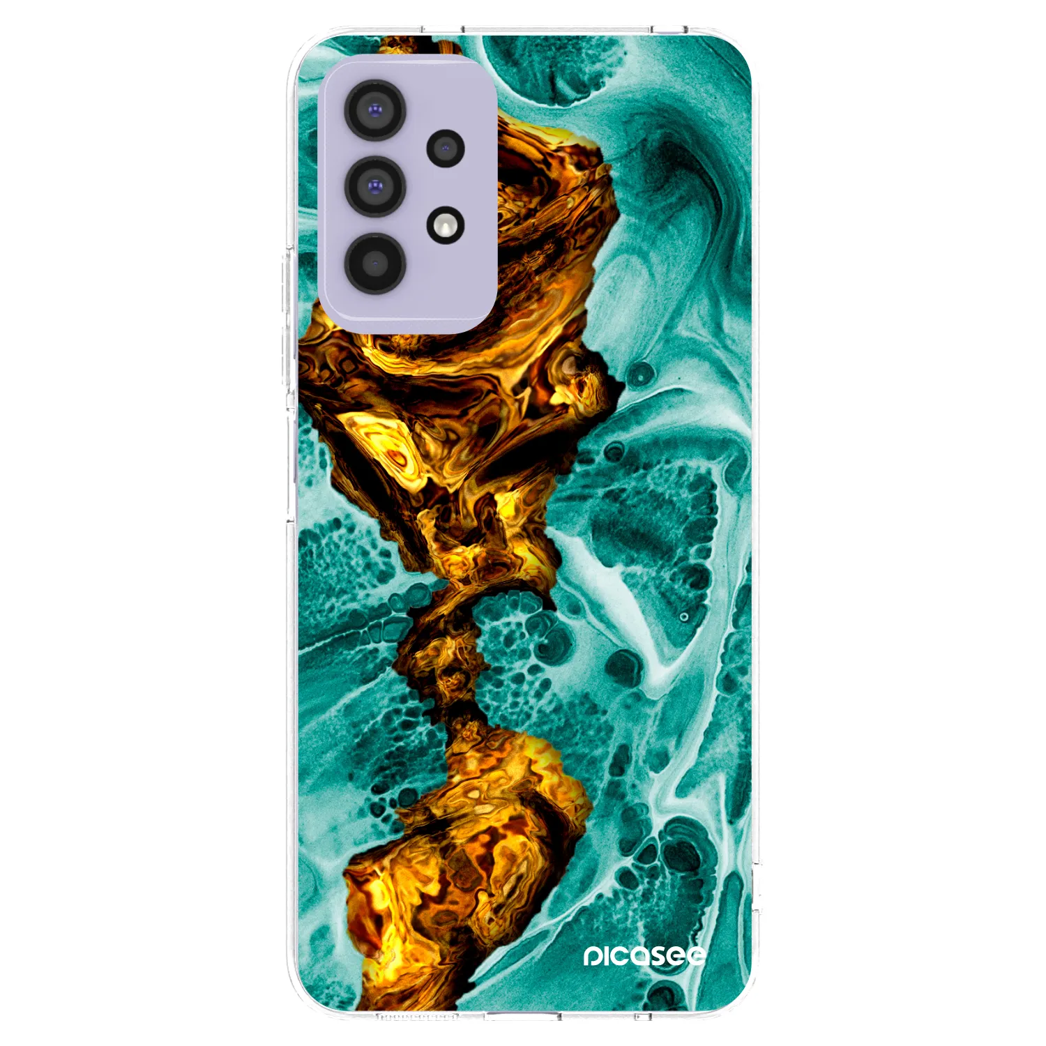 Picasee Samsung Galaxy A32 4G SM-A325F Hülle - Transparentes Silikon - Goldsky