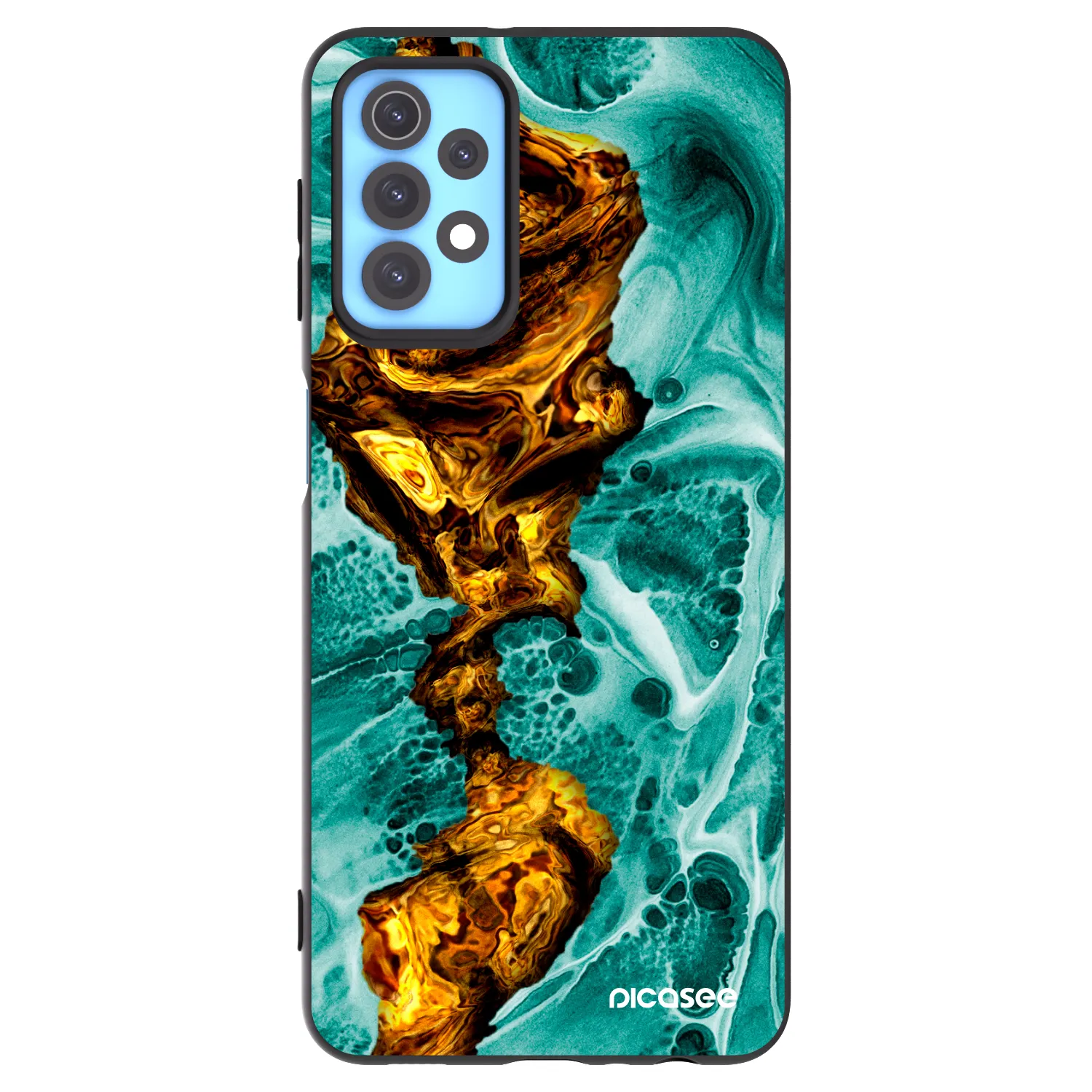 Picasee Samsung Galaxy A32 4G SM-A325F Hülle - Schwarzes Silikon - Goldsky