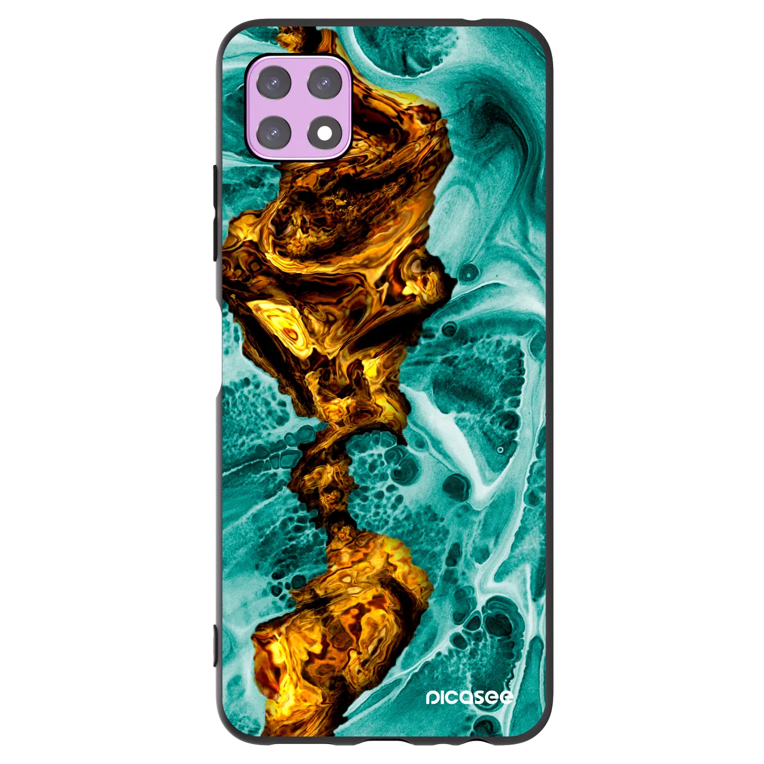 Picasee Samsung Galaxy A22 A226B 5G Hülle - Schwarzes Silikon - Goldsky