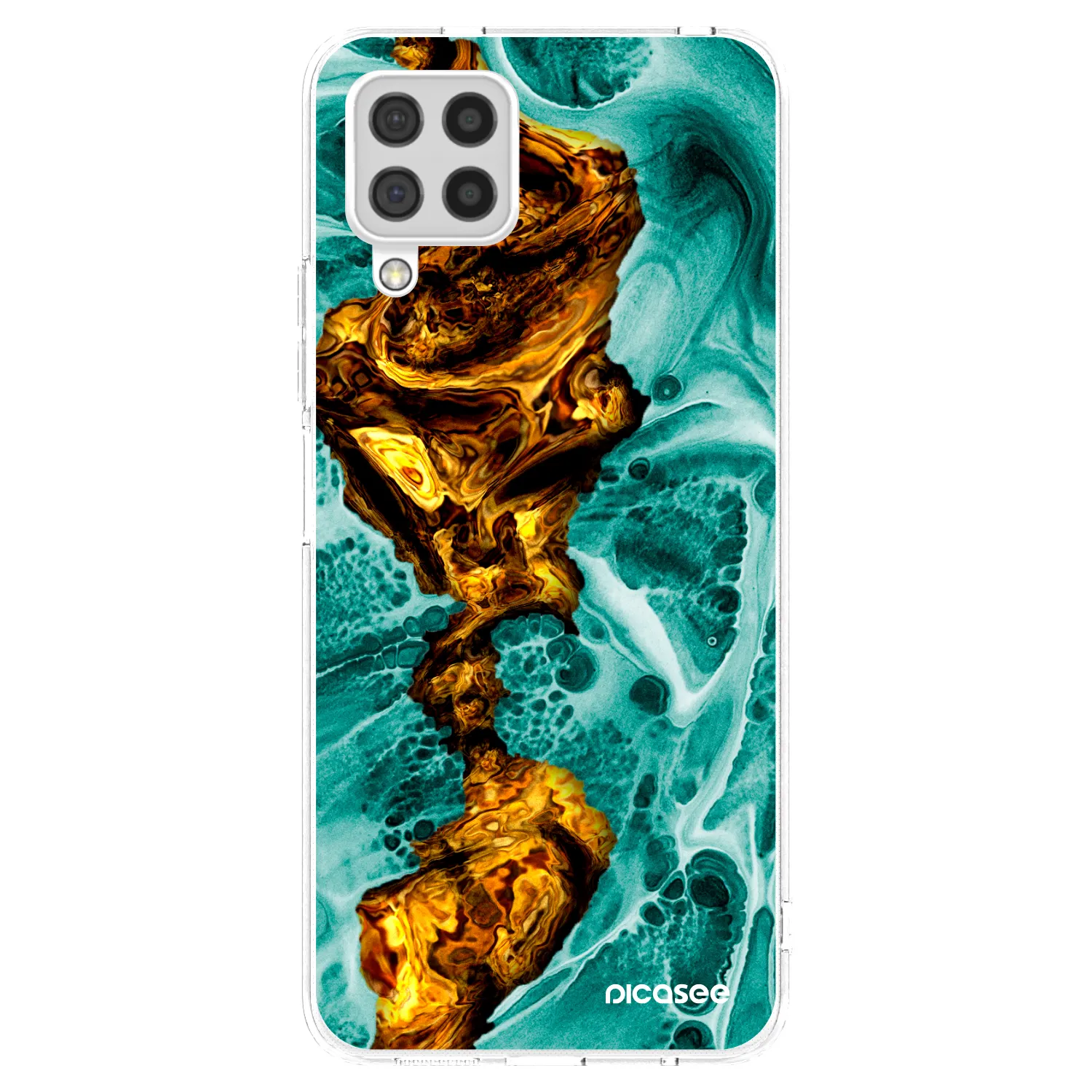Picasee Samsung Galaxy A22 A225F 4G Hülle - Transparentes Silikon - Goldsky