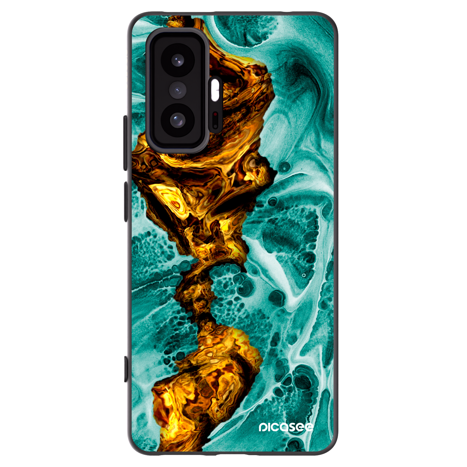 Picasee Xiaomi 11T Hülle - Schwarzes Silikon - Goldsky