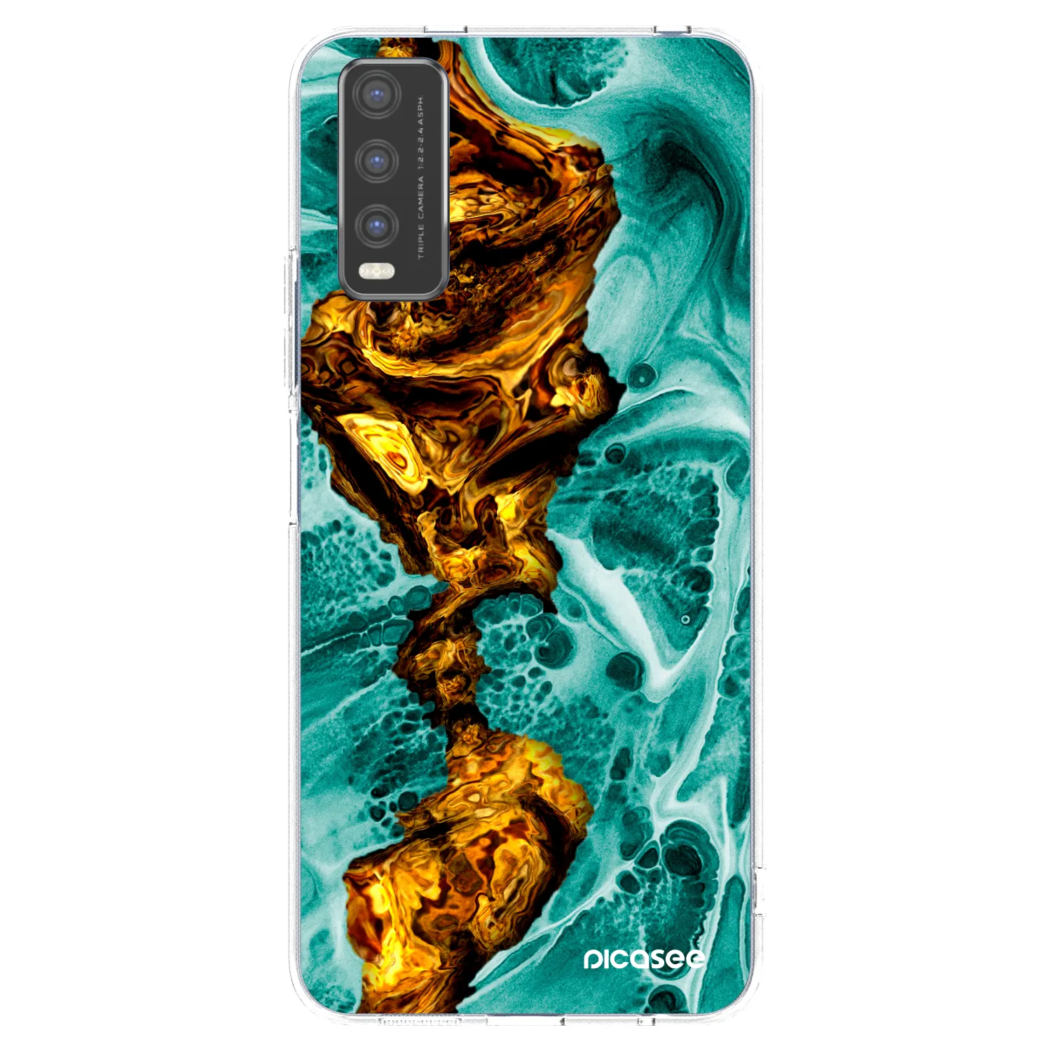 Picasee Vivo Y20s Hülle - Transparentes Silikon - Goldsky