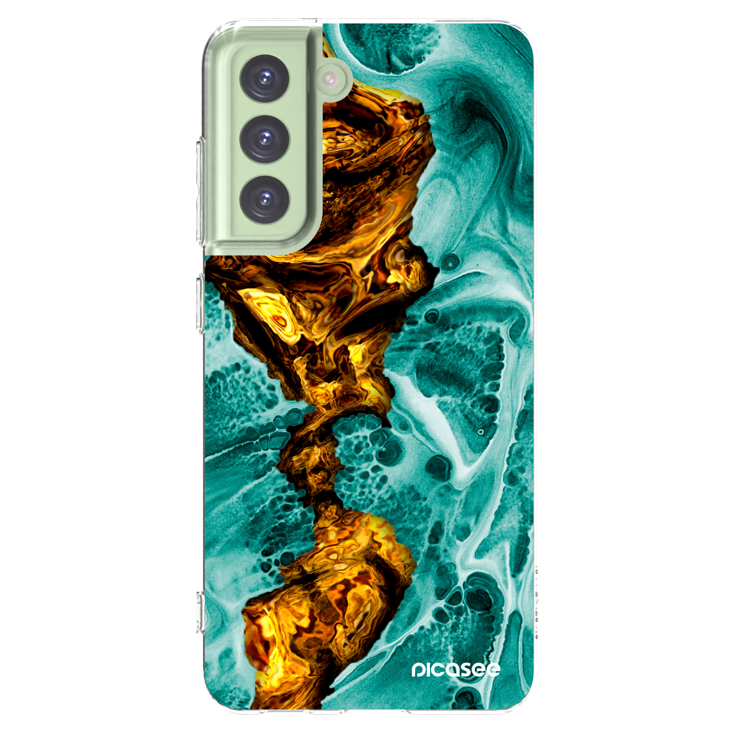 Picasee Samsung Galaxy S21 FE 5G Hülle - Transparentes Silikon - Goldsky