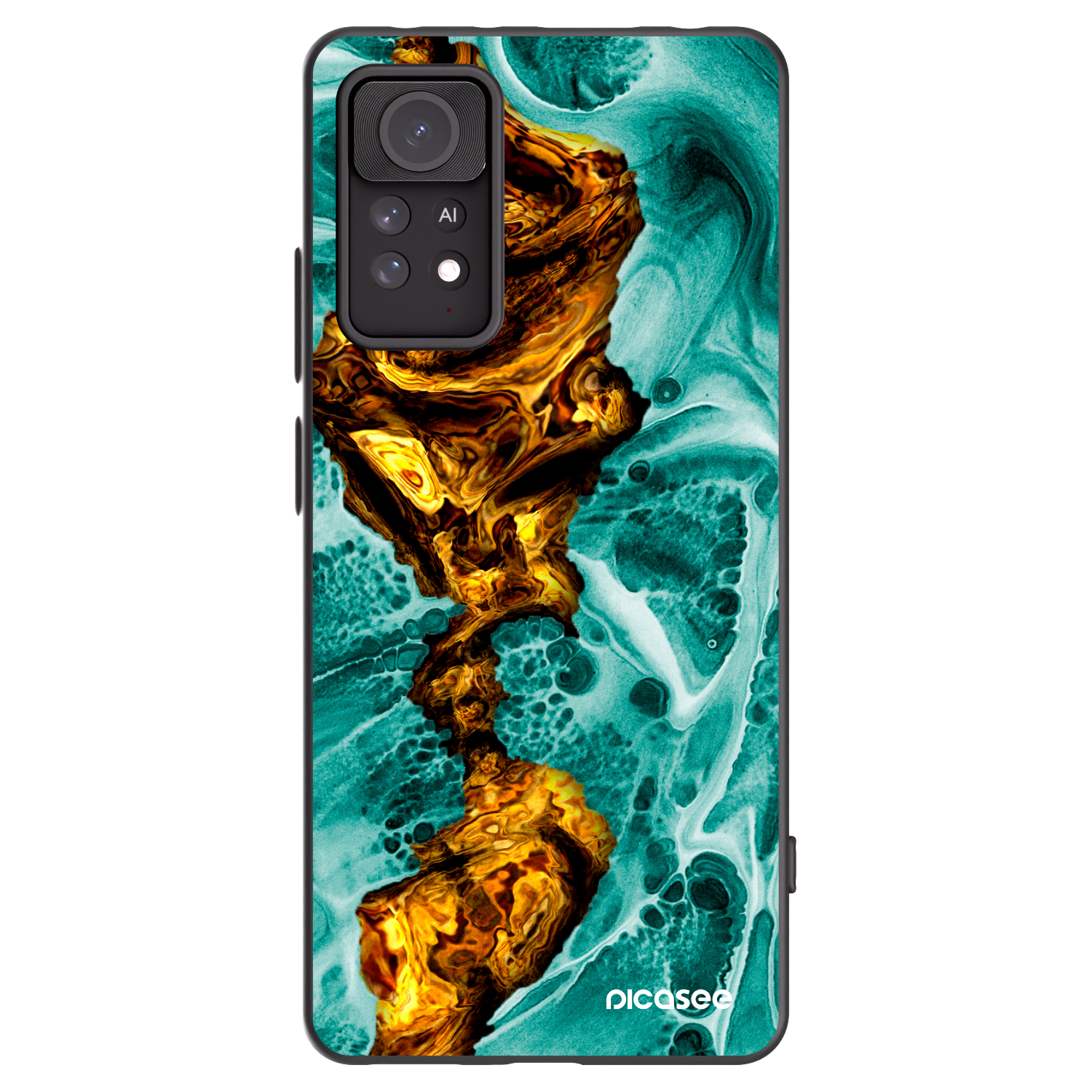 Picasee Xiaomi Redmi Note 11 Pro Hülle - Schwarzes Silikon - Goldsky