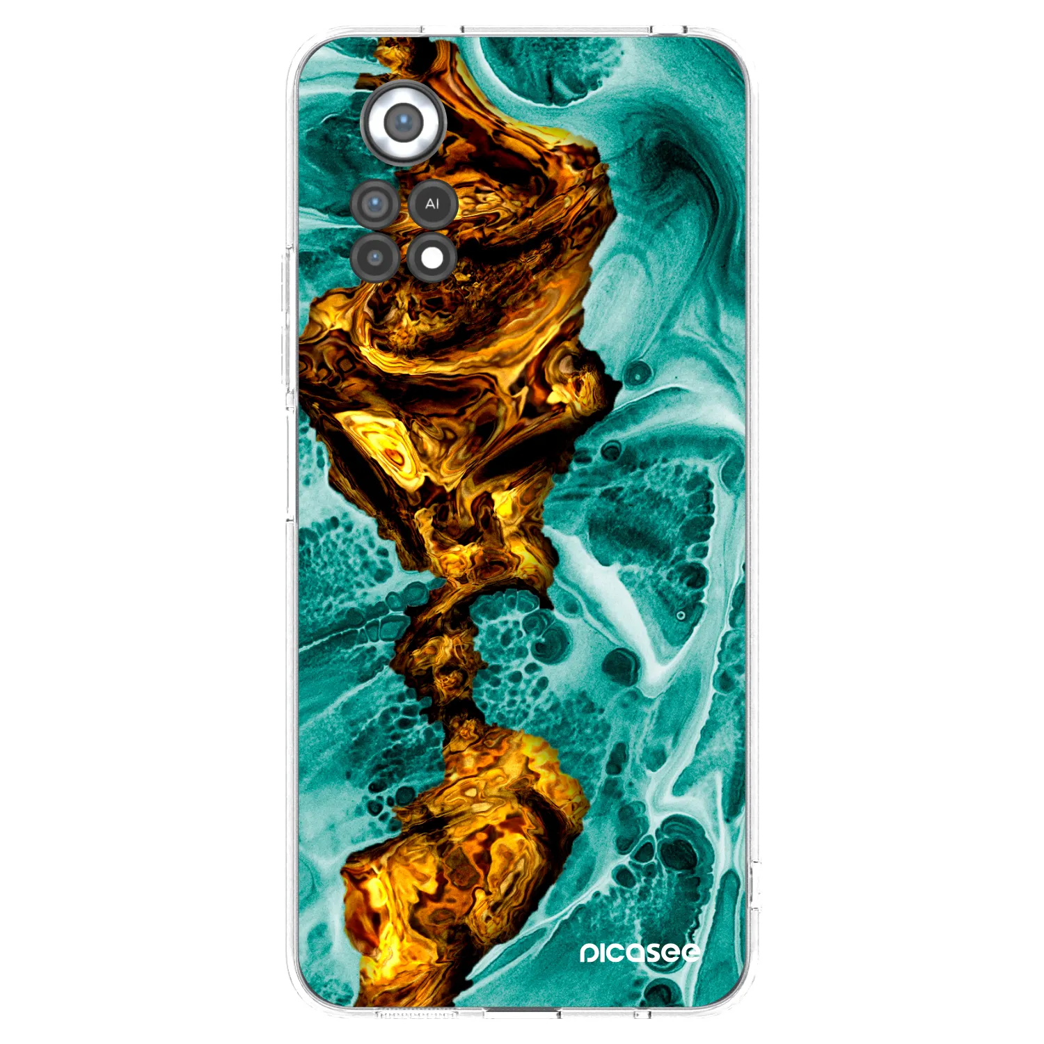 Picasee Xiaomi Poco X4 Pro 5G Hülle - Transparentes Silikon - Goldsky