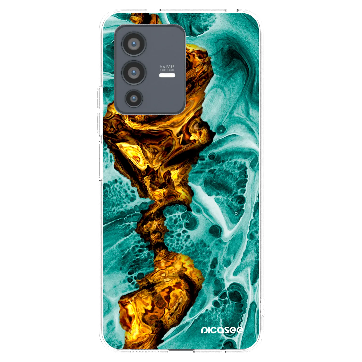 Picasee Vivo V23 5G Hülle - Transparentes Silikon - Goldsky