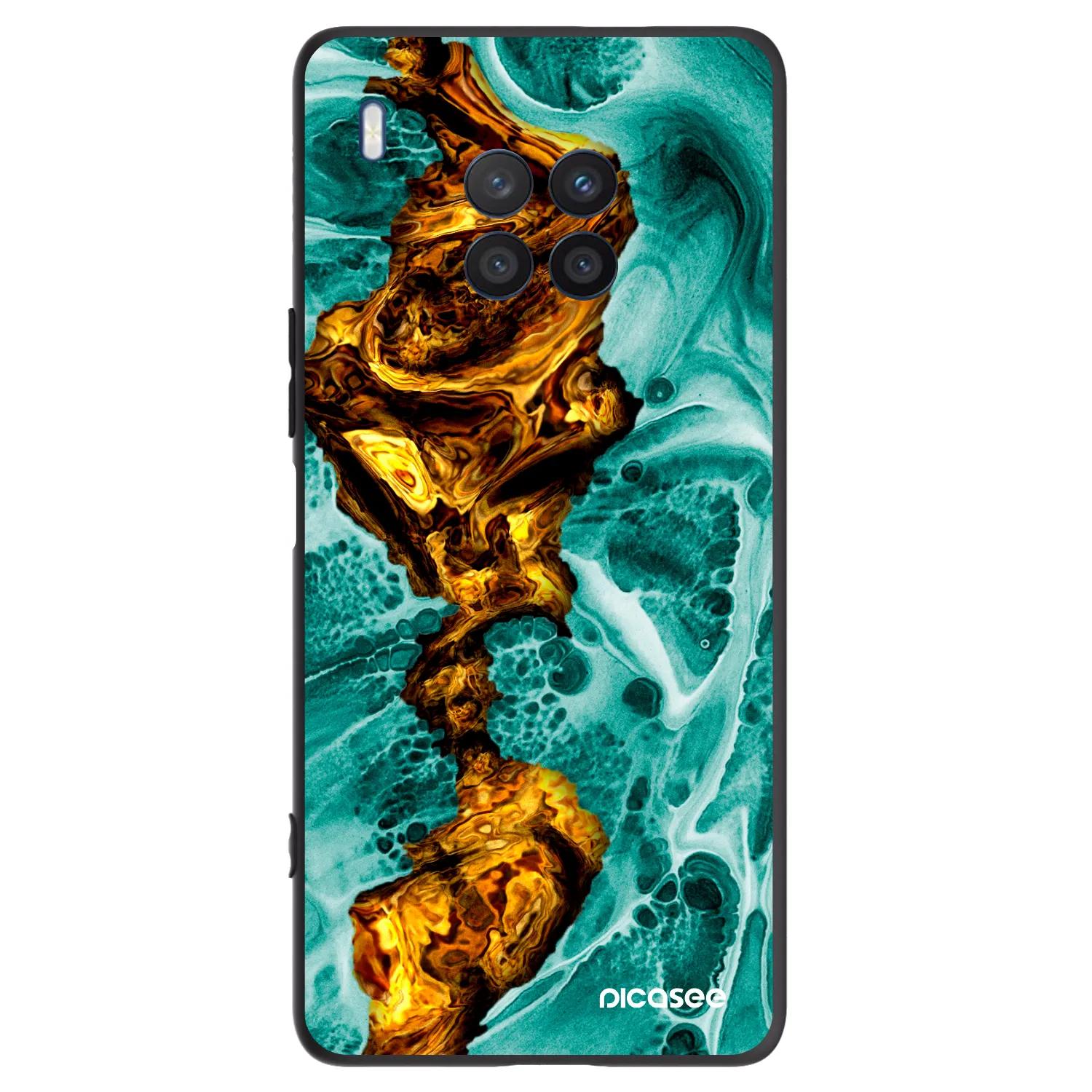 Picasee Honor 50 Lite Hülle - Schwarzes Silikon - Goldsky